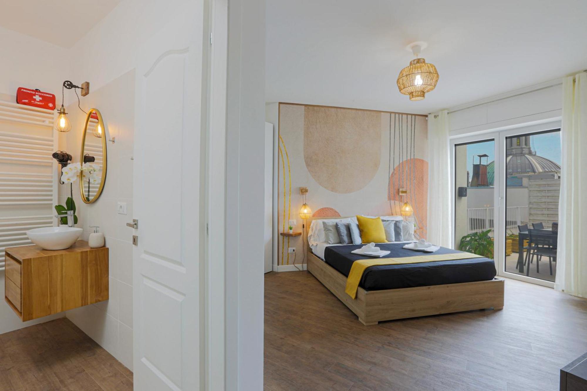 Attico Luxury Con Parcheggio E Terrazza Vista Mozzafiato Lägenhet Genua Rum bild