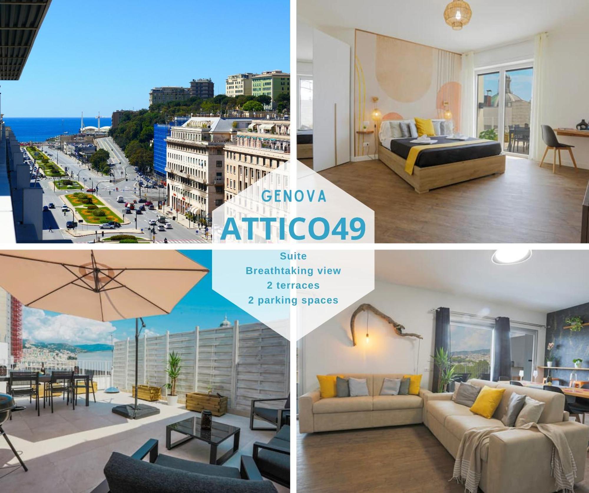Attico Luxury Con Parcheggio E Terrazza Vista Mozzafiato Lägenhet Genua Exteriör bild